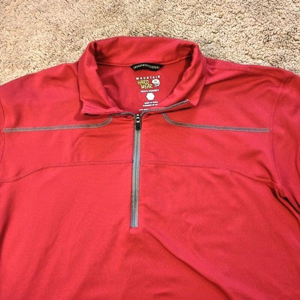 Mountain Hardwear Pullover 1/4 Zip Fleece Mens Medium Red Hiking Camp Gorpcore